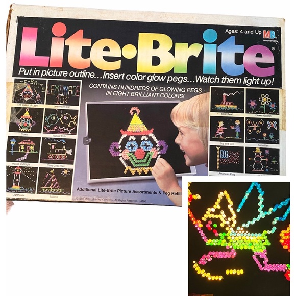vintage Lite Brite, original box ,instructions , refill pages and pegs - Picture 7 of 15